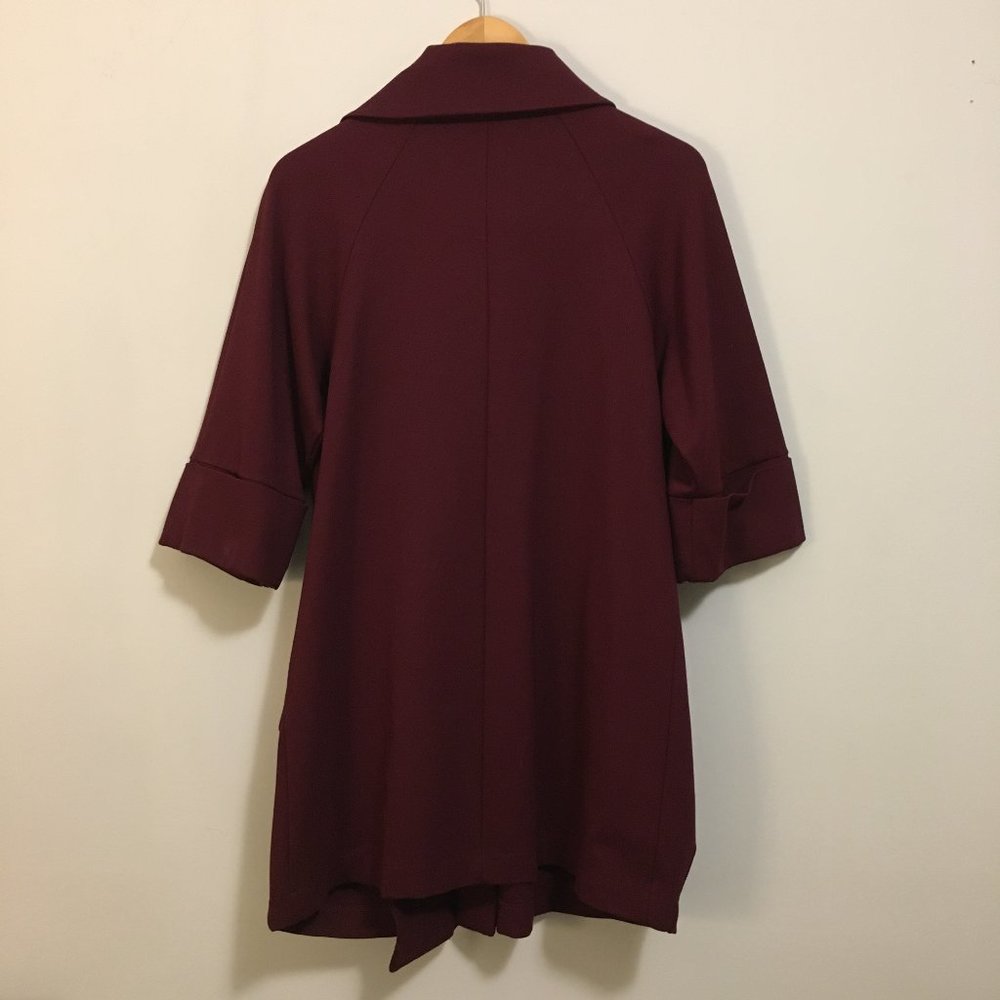 Joseph Ribkoff Burgundy Cowl Neck Cocoon Jacket - 2 Canadian Equestrian - Picture 3 of 12